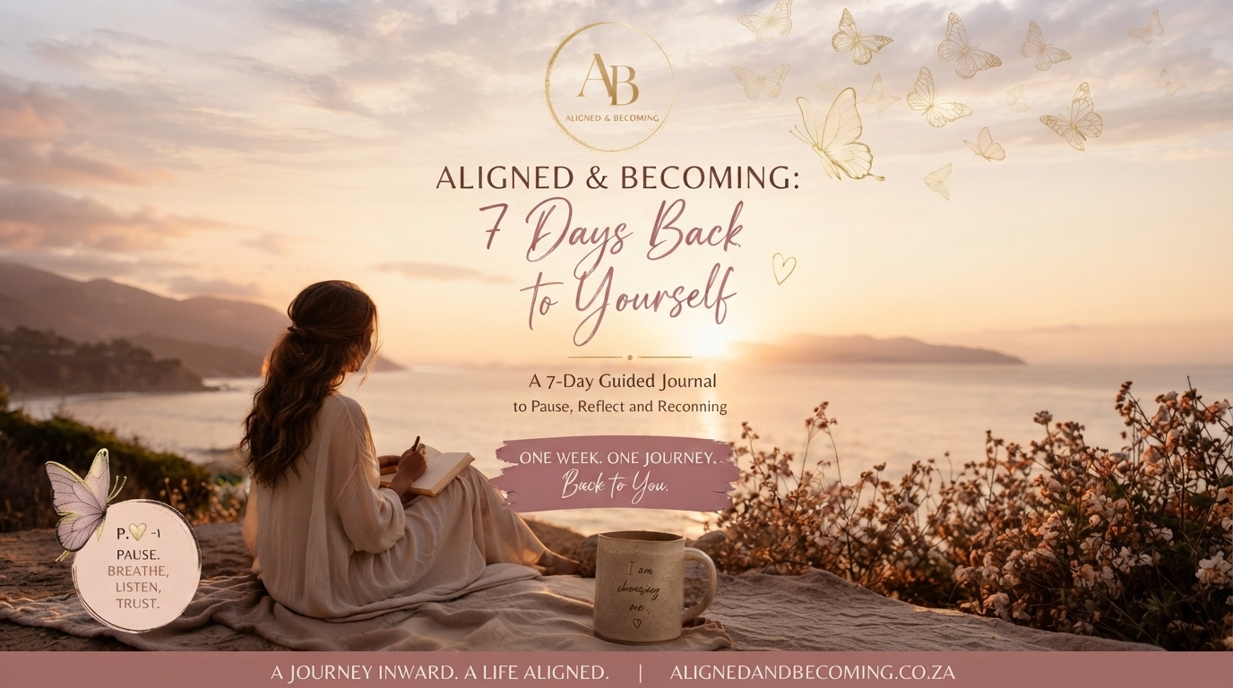 Aligned & Becoming — 7 Days Back to Yourself, a 7-day guided journal